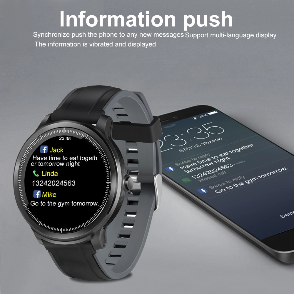  Time Owner Smart Watch 1.3 inch Full Circle Touch Screen IP68 Waterproof Heart Rate Sleep Monitor S - 4000163683624