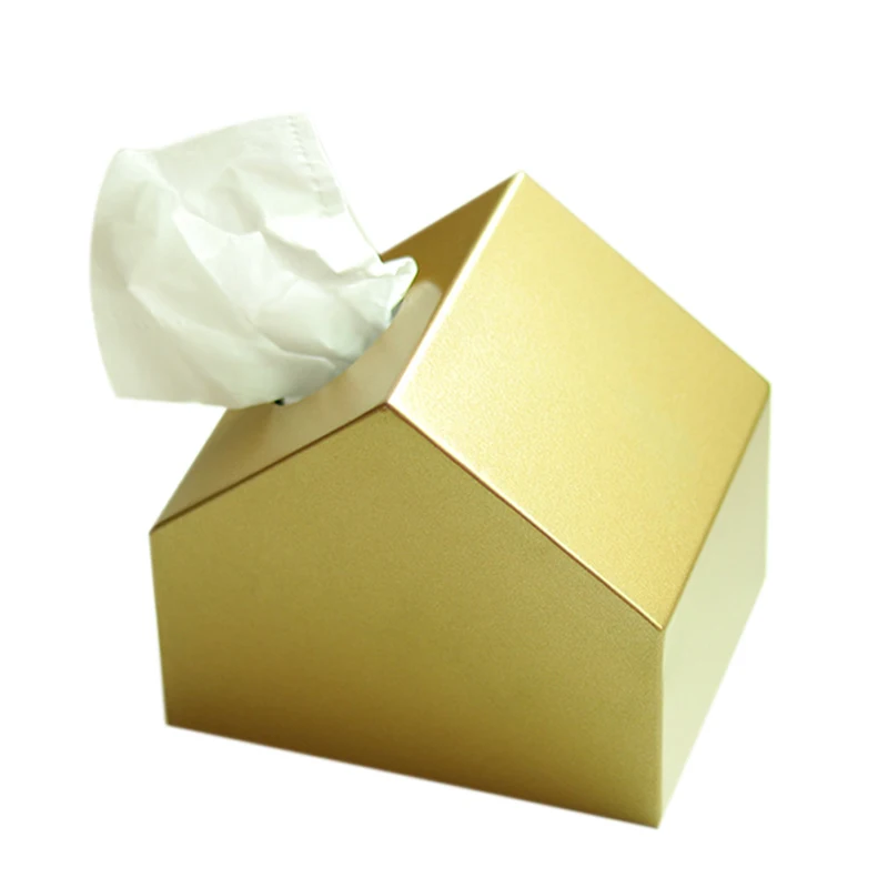 

Paper Frame Metal Gold Car Home Decoration Room-Shaped Tissue Box Carton Towel Napkin Holder