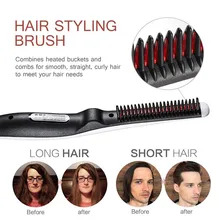 Горячее предложение!-электрическая Мужская расческа для выпрямления волос бороды, быстрая завивка, выпрямитель для бороды, щетка для ухода за волосами, инструменты