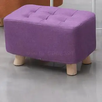 

Fabric Stool Household Sofa Stool Lazy Bench Solid Wood Shoe Stool Simple Low Stool Living Room Tea Table Stool