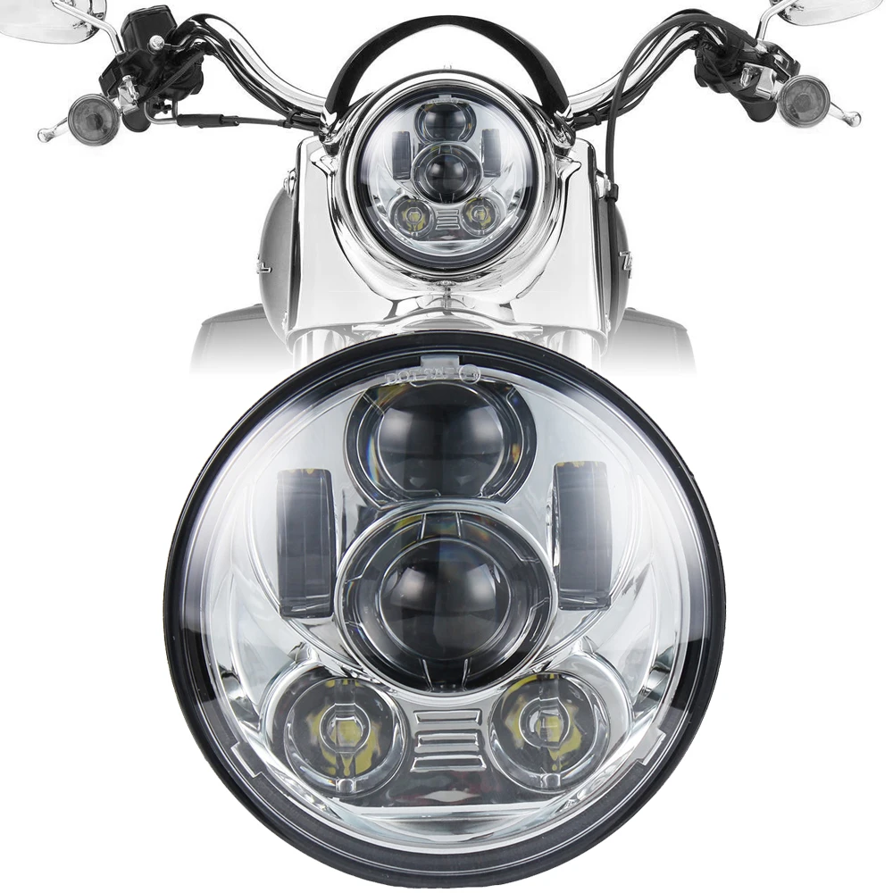 

5.75 Inch Round LED Projection moto Headlight For motor Harley Motorcycles Lights chrome
