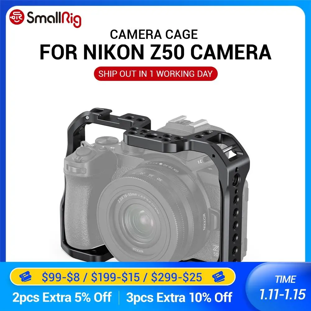SmallRig Z50 клетка для камеры Nikon камера с креплением холодного башмака рельса