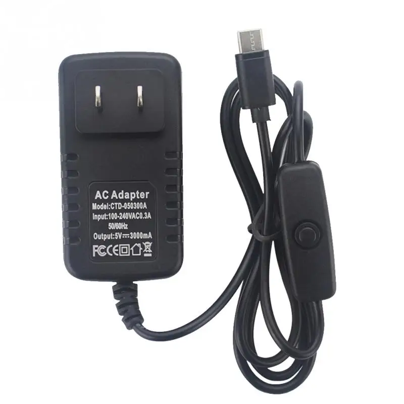 Адаптер питания Тип C вилка электроника 5V 3A питание компьютер для Raspberry Pi 4B type-C#909