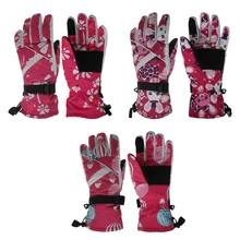 Ветрозащитный Для женщин перчатки для занятий сноубордом, лыжами теплые зимние Лыжный Спорт Велоспорт Спорт на открытом воздухе зимние рукавицы с кроликом