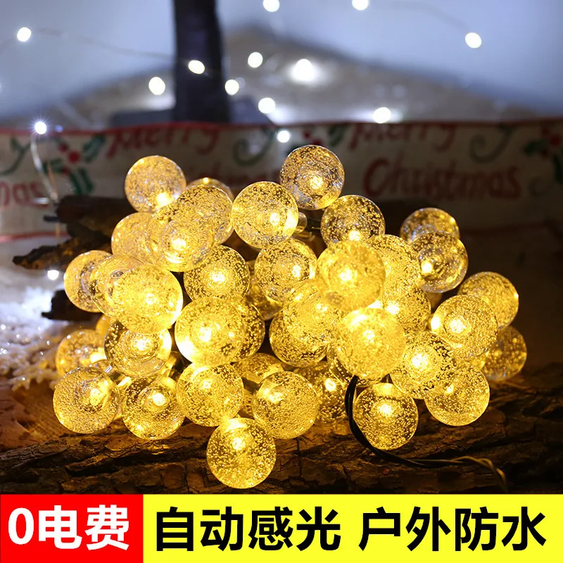 

Solar Lighting For Garden Led Bubble Bulb Lamp String Christmas Day Outdoor Waterproof Lawn Decoration Ball Color