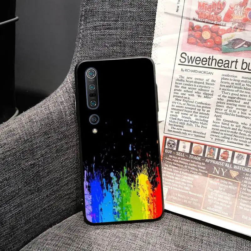 Красочный Радужный черный чехол для мобильного телефона Redmi 7 7A S2 8 8lite 10 10Lite 5Plus Note9