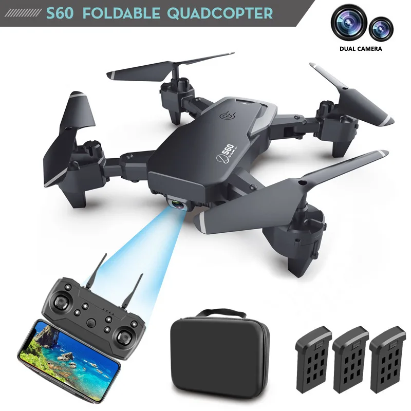 Vehículo no tripulado con control remoto S60, 4K, HD, fotografía aérea, avión plegable de cuatro ejes