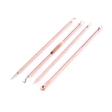 4pcs/set Acne Removal Needle Pick Pimple Needles Blackhead Remover Dark Sore Acne Extractor Kit Face Clean Beauty Skin Care Tool