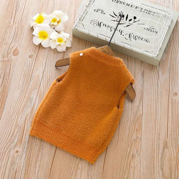 1-4Y Baby Boys Girls Sweaters Waistcoat Cute Duck Toddler Kids Sweater Soft Warm Sleeveless Vest Autumn Winter Sweaters For Girl