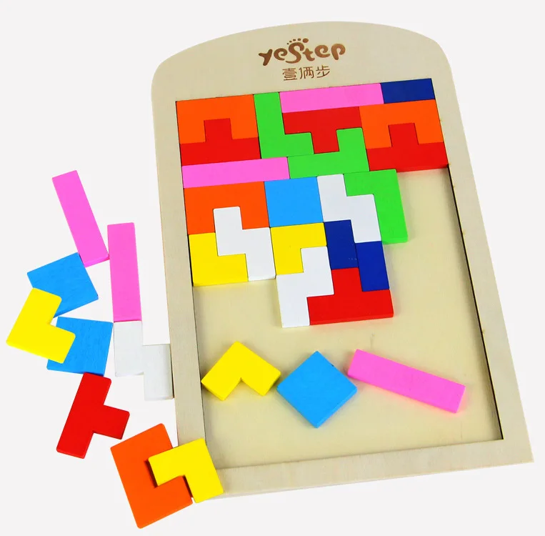 

One Two-Step Russia Square Educational Color Jigsaw Puzzle Building Blocks Game Flexible Desktop CHILDREN'S Toy