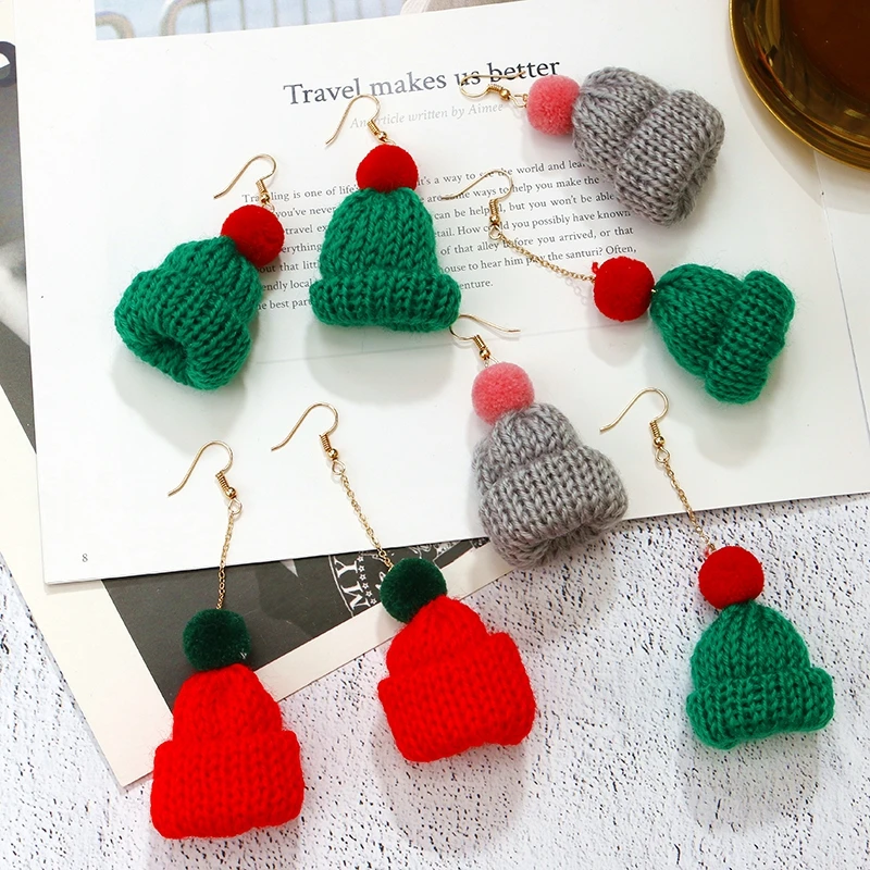 

Christmas Hat Ear Hook Personality Long Pattern Wild Earrings