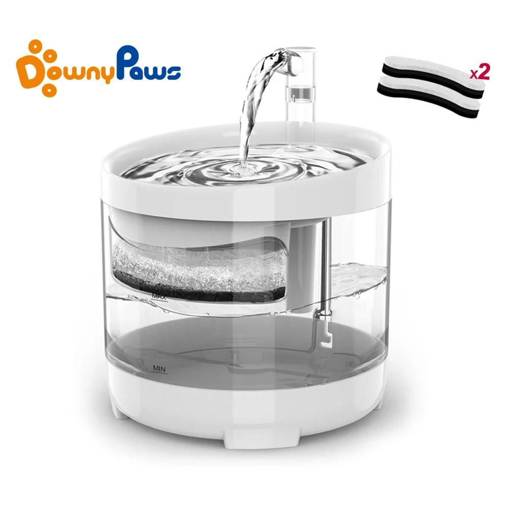 1.5L Cat Water Fountain with 2 Filters Automatic Dog Water Dispenser Clear Faucet Drinker for Cats Pet Drinking Bowl Auto Feeder