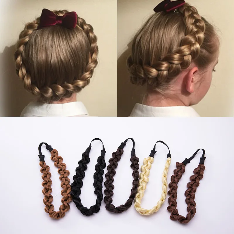 Новый простой женский яркий и свежий парик с витыми косами разноцветной повязкой