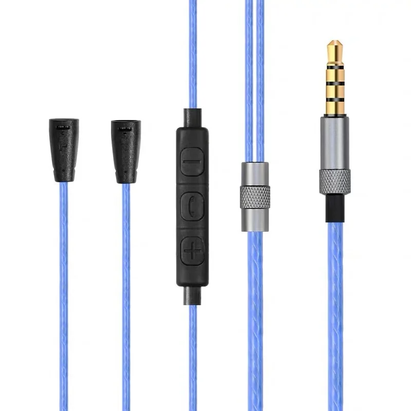 Blue with mic Для Sennheiser IE8 IE80 IE8I Ocean Heartline IE есть микрофонный кабель для наушников линия обновления - Цвет: Blue with mic
