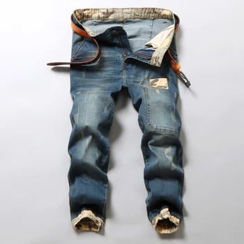 

Large Size 28-48 Fashion Patchwork Ripped Men's Jeans Boys Loose Casual Holes Ankle-Length Harem Pants Jeans Trousers Overalls