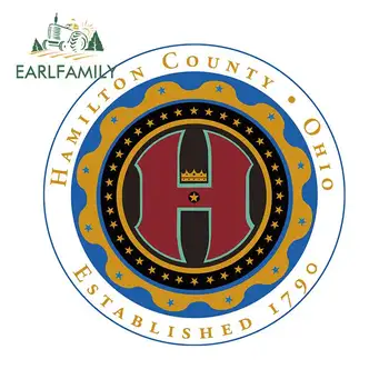 

EARLFAMILY 13cm x 13cm for Hamilton County Car Stickers Rear Windshield Bumper Decal Vinyl Reflective Sticker Waterproof Graphic