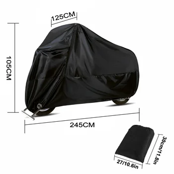 

1pc Motorcycle Cover Rain Dust UV Protector For Harley Series Black Snow-free