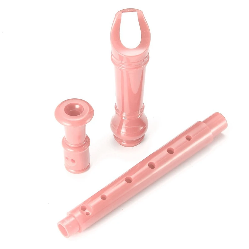 8-hole Soprano Descant Recorder Pink With Cleaning Rod+ Case Bag Music Instrument Pink