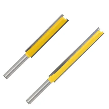 

2PCS 8mm Cutting Straight Shank Flush Trim Router Bits Slotted Cutter Set For Wood Woodworking Tools