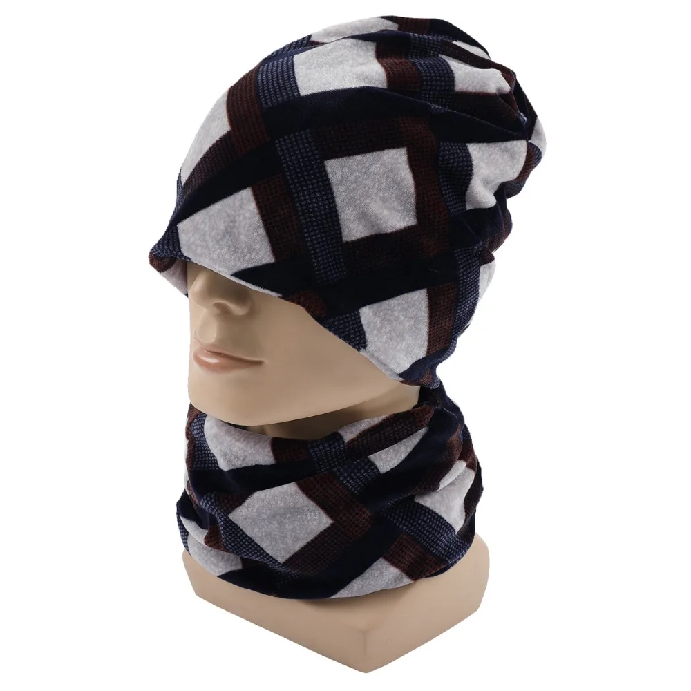 2 шт., зимняя шапка, шарф, набор для мужчин, зимние шапочки, шапка, шарфы, мужские зимние комплекты, хлопковый теплый зимний шарф, Женский Теплый шейный шарф