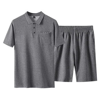 

Men's 2-piece sportswear (Polo shirt + shorts, Polo shirt + trousers) summer men's sportswear jacket casual male sweatpants