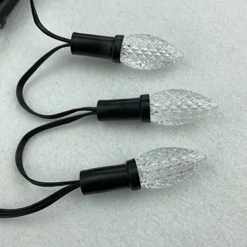 

50nodes addressable RGB C9 DC12V WS2811 LED Christmas pixel string light;6inches(15cm) spacing;BLACK wire;IP68;13.5mm pigtials