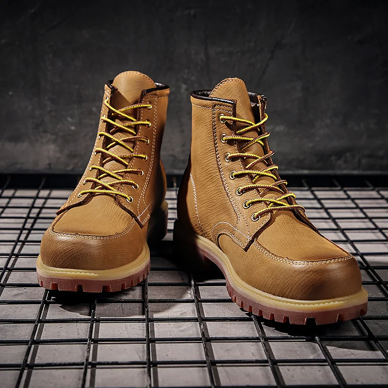 

2020 new winter plus velvet Martin boots men's trend casual cotton warm non-slip men's shoes high-top ankle boots tooling boots