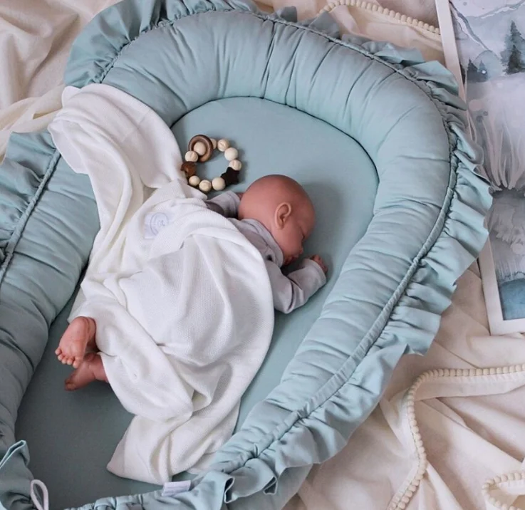 95x60cm Portable Baby Crib Infant Cradle Cot Newborn Nursery Travel Folding Baby Nest Bumper