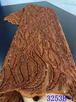 

African Lace Fabric 2020 High Quality Sequins Lace Embroidery Nigerian Lace Fabrics For Women French Mesh Lace Fabric YA3253B-1