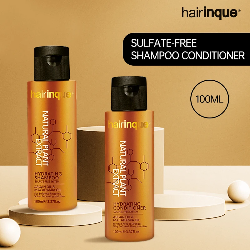 

hairinque 100ml Shampoo Conditioner Set Argan Oil Sulfate-free Hair Scalp Treatment For Hair Care Professional Shampoo Kit