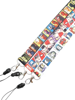 

500pcs New color Cartoon movie avengers mix Key Chains Mobile Cell Phone Lanyard Neck Straps Favors Christmas kids party gifts
