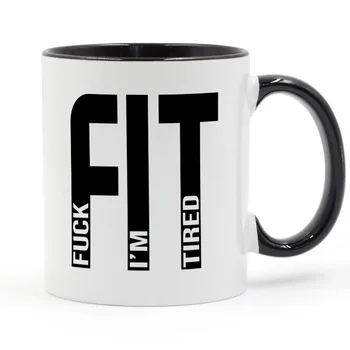 

FIT Im Tired Running Coffee Mug Ceramic Tea Cup Gifts 11oz
