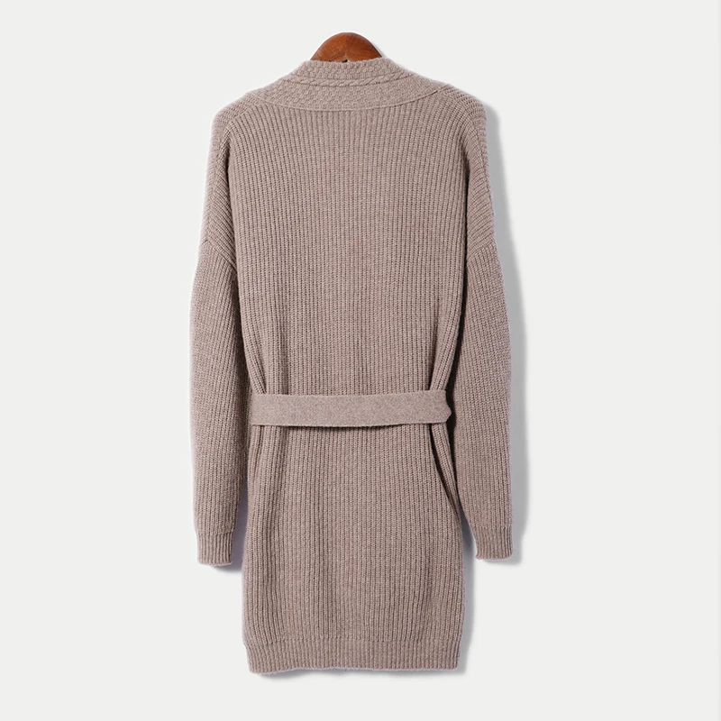 Women Jackets 100% Pure Wool Kntted Long Sweaters