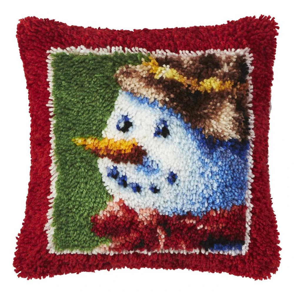 Latch Hook Kits for Kids Adults DIY Throw Pillow Cover Needlework Cross