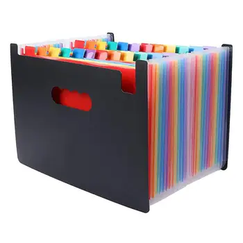 

24 Pockets Expanding File Folder Large Space Design A4 Filing Folders Box File Business Home Office Document Accordion File Stor