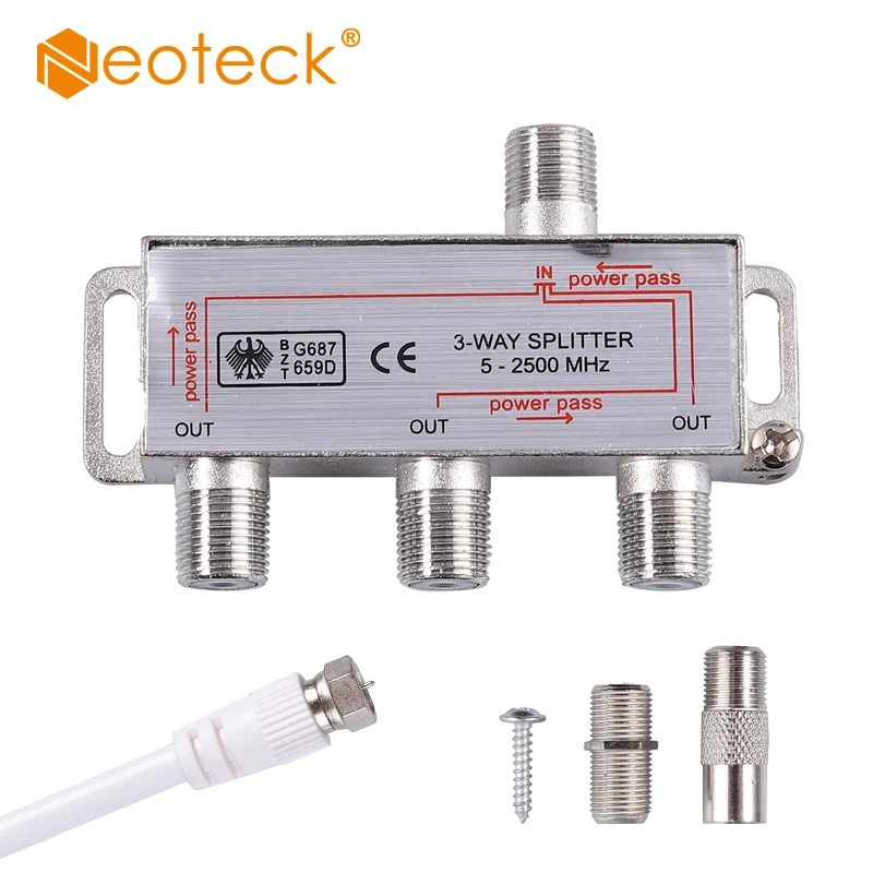 Neoteck 3 Way CATV Cable TV Signal Amplifier AMP Antenna Booster