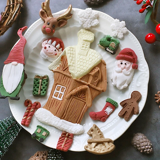 Santa Claus Wooden House Snowflake Tree Sugarcraft Fondant Christmas Cake  Molds Mould Baking Cake Decorating Tools - Cake Tools - AliExpress