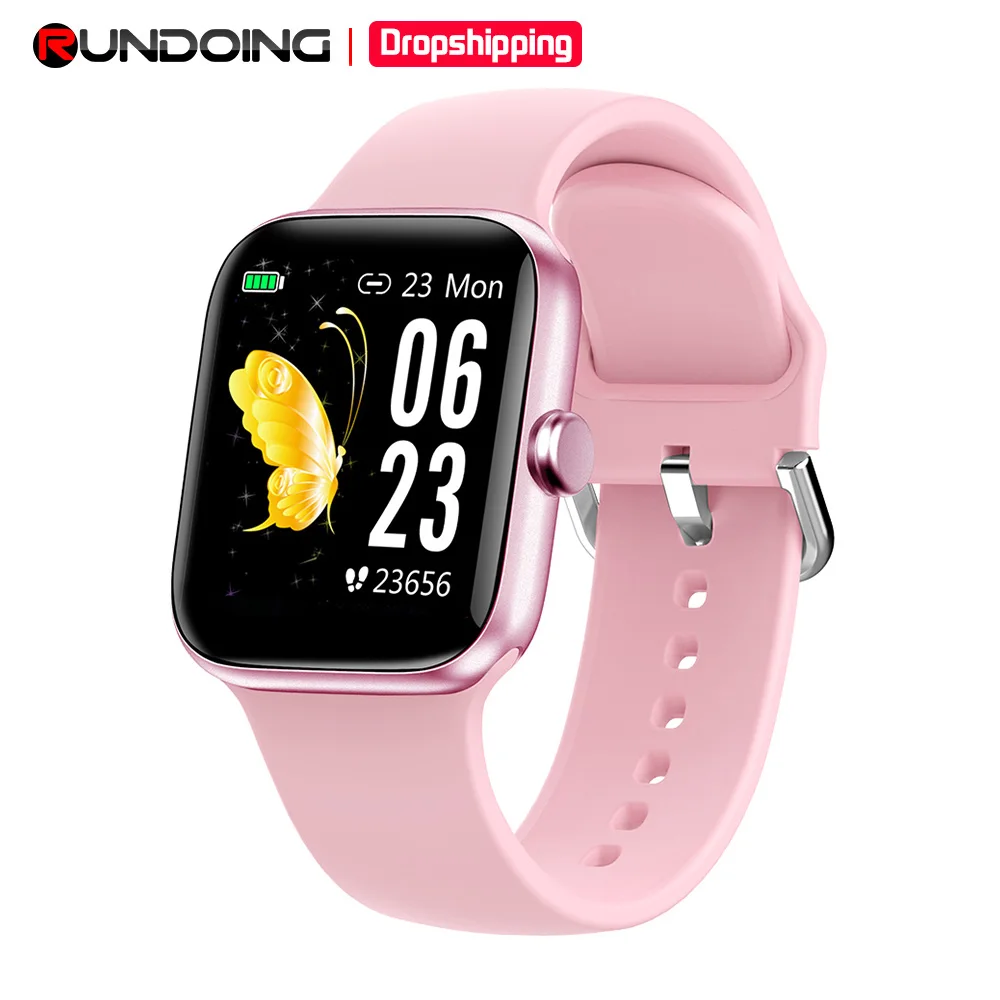 RUNDOING NY17 Full Touch Screen smart watch with Aluminum alloy Case IP68  waterproof pink for women smartwatch for Android IOS - AliExpress Consumer  Electronics