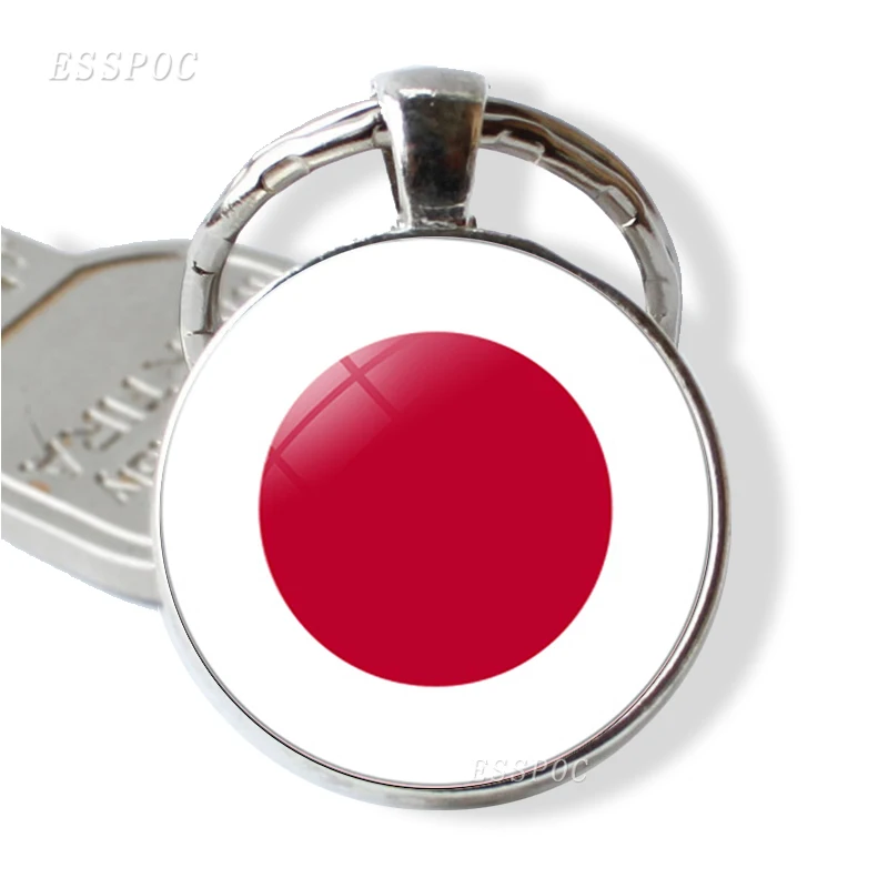Japanese Национальный флаг США, Великобритании, Германии, России Испания брелок со стеклянным кабошоном ювелирный брелок кольцо Для женщин Для мужчин кулон Patriot сувенир подарки - Цвет: Japanese