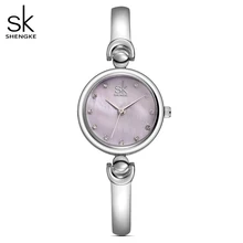 Shengke Reloj Mujer, модный браслет, наручные часы, Брендовые женские кварцевые часы Geneva, водонепроницаемые, подарок для девушек, наручные часы