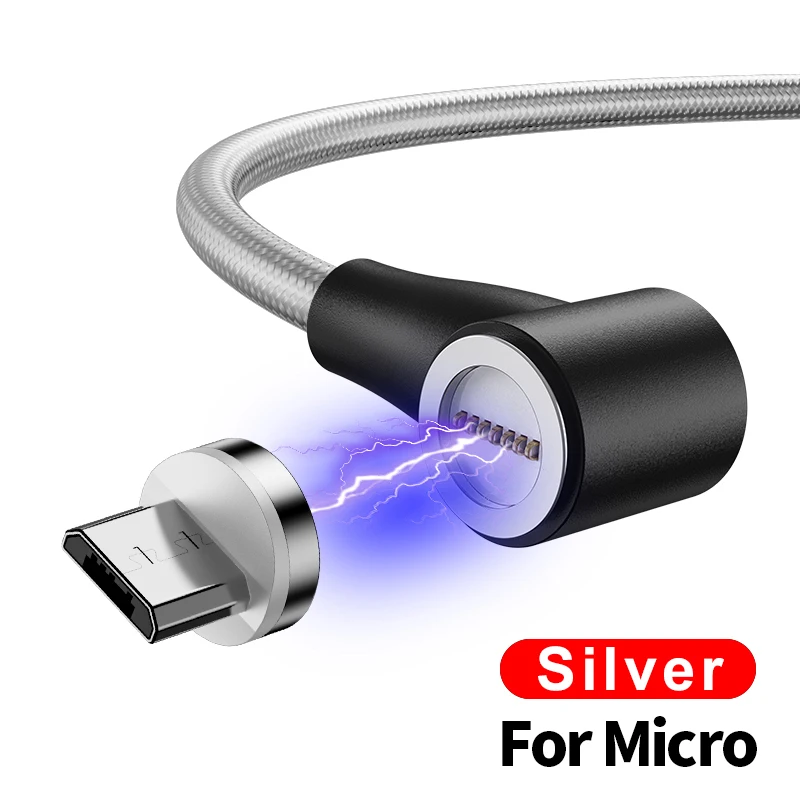 2 м Магнитный кабель Micro usb type C адаптер зарядное устройство Быстрая зарядка для iPhone11 Pro XS Max Xiaomi зарядка магнит Android телефон шнур - Цвет: Gray For Micro