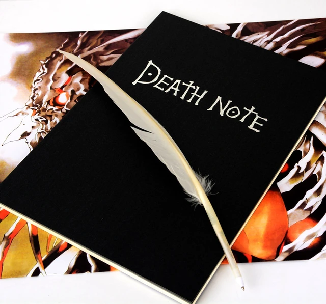 A5 Anime Death Note Notebook Set Leather Journal And Necklace Feather Pen  Animation Art Writing Journal Notepad - Notebook - AliExpress