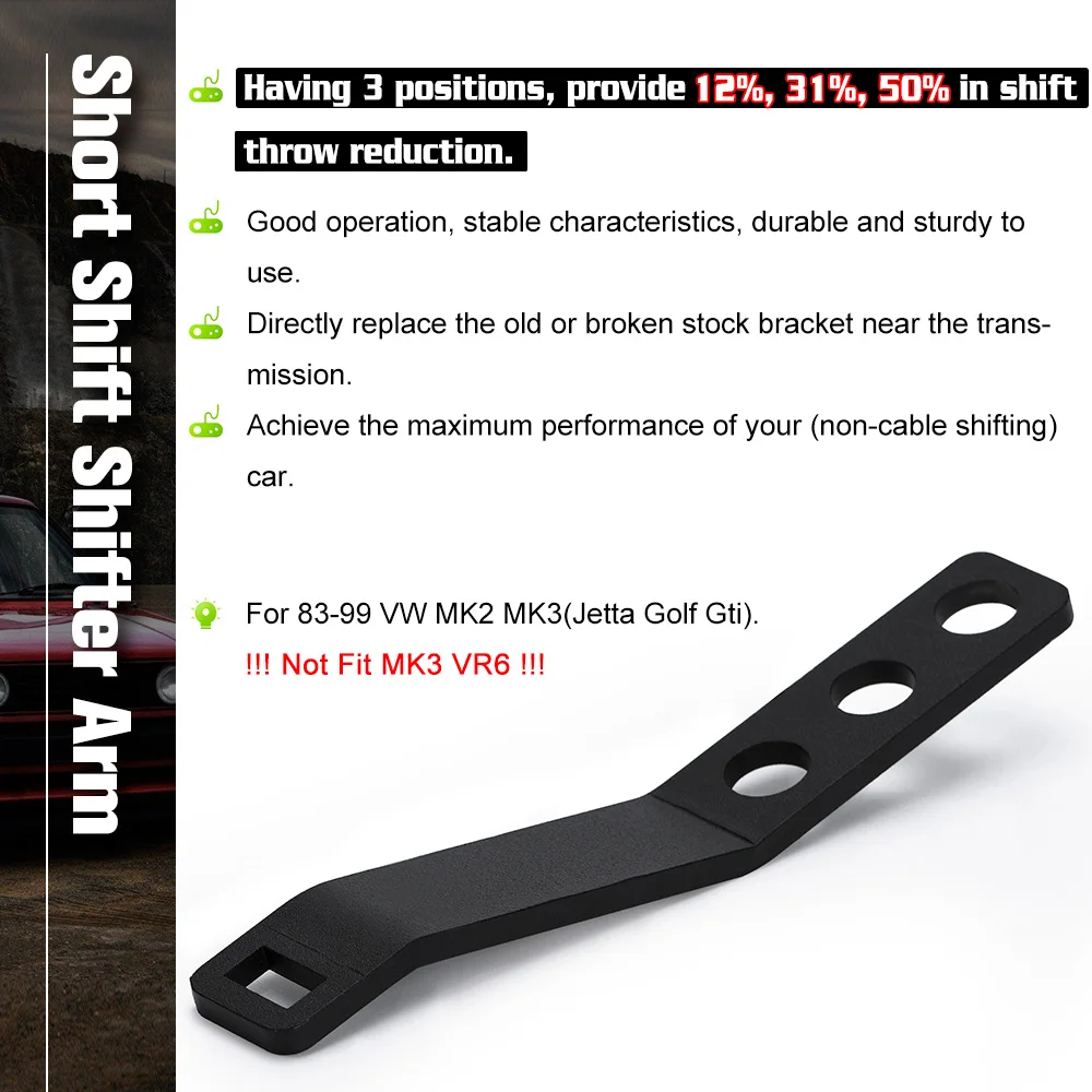 Short Shift Shifter Kit for Volkswagen Jetta Golf 1983-1999 for VW MK2 MK3 Gti Shift Bracket Throw Reduction 3 Positions short shifter lever