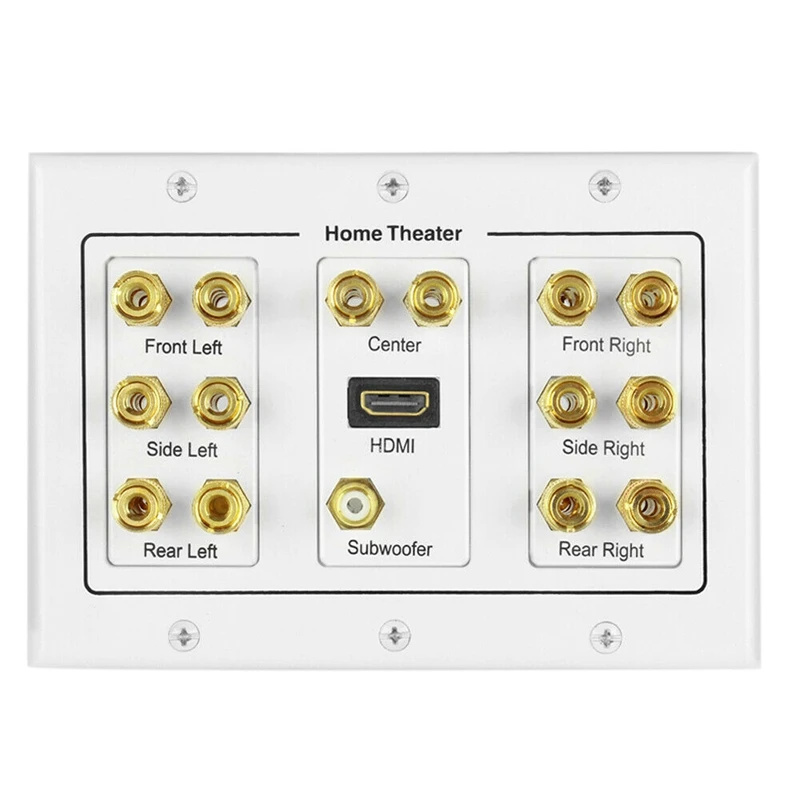 

7.1 Speaker Wall Plate with RCA HDMI Audio Connector for Surround Home Theater