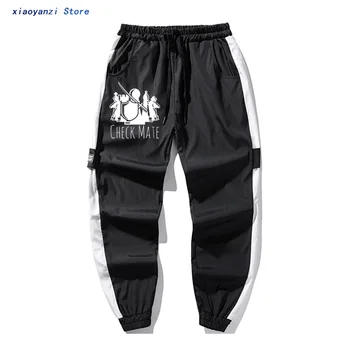 

Check Mate hip hop long pants Army Funny Personality Soldier Onset Chess Print Casual sweatpants sportswear trousers