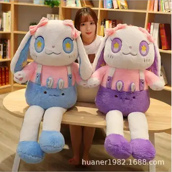 

110cm big long ears rabbit plush animals toys stuffed Bib pants rabbit soft toys baby kids sleep toys birthday gifts