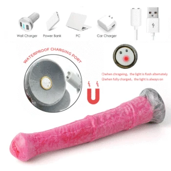 YOCY Long Animal Horse Dildo Vibrating Bullet Wireless Remote Sex Toy For Female Soft Silicone Anal Butt Plug With Suction Cup 3