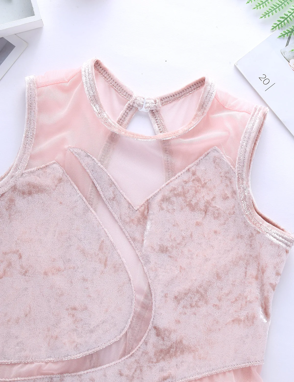 ChicTry, Детская Одежда для танцев, без рукавов, удобный, из плюша, сетчатый, для гимнастики, трико для девочек, профессиональный, балетный, танцевальный костюм