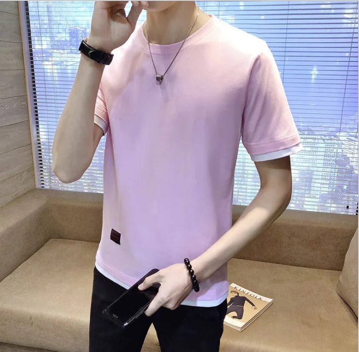 Мужская хлопковая модная повседневная футболка с коротким рукавом 1188 |