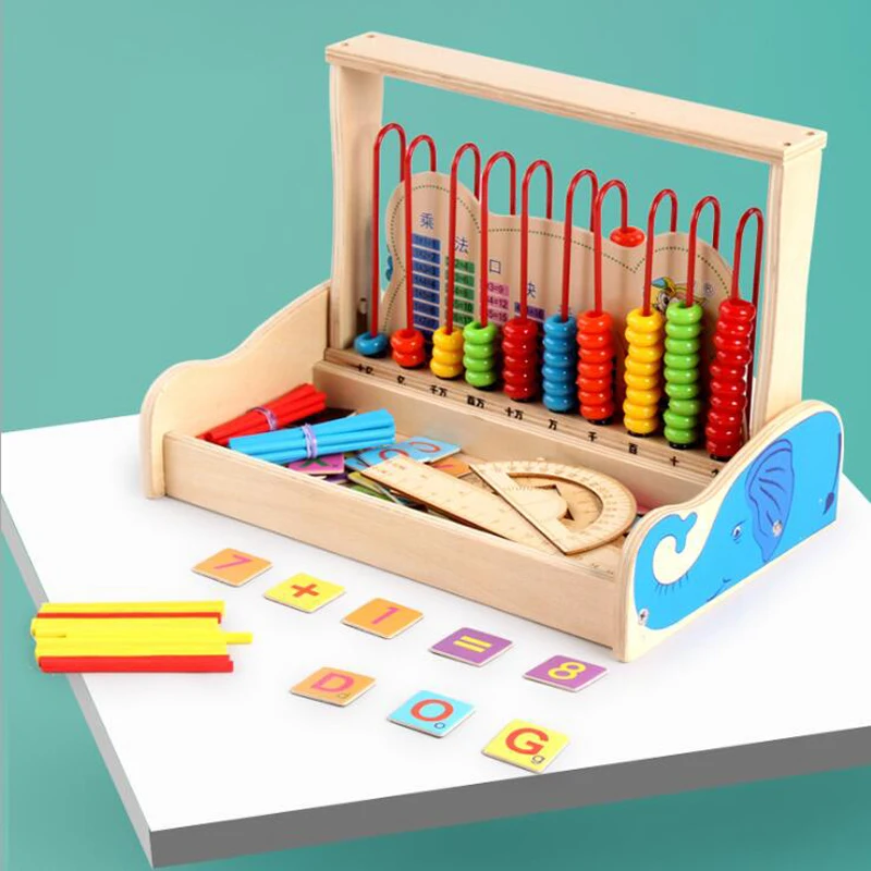 Детские деревянные кубики Abacus, обучающие игрушки для детей, обучающая игрушка для обучения арифметике, игрушки для детей, подарок